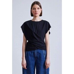 Apiece Apart Twist Drape Tee Black Size XS Modern  $225  NWT!